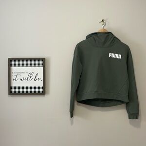 Puma cropped hoodie - Dark Green - Small